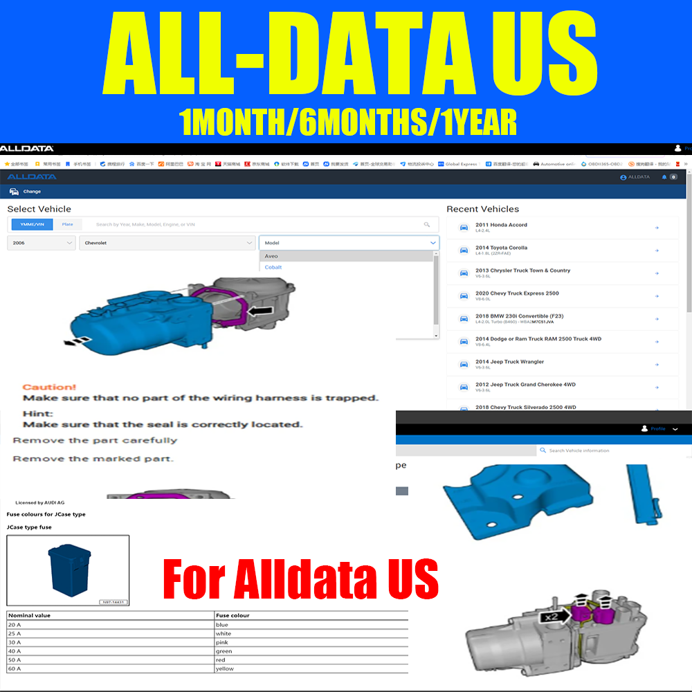 Workshop Tools Car - 2026 Alldata US Vollversion Online Login-Konto