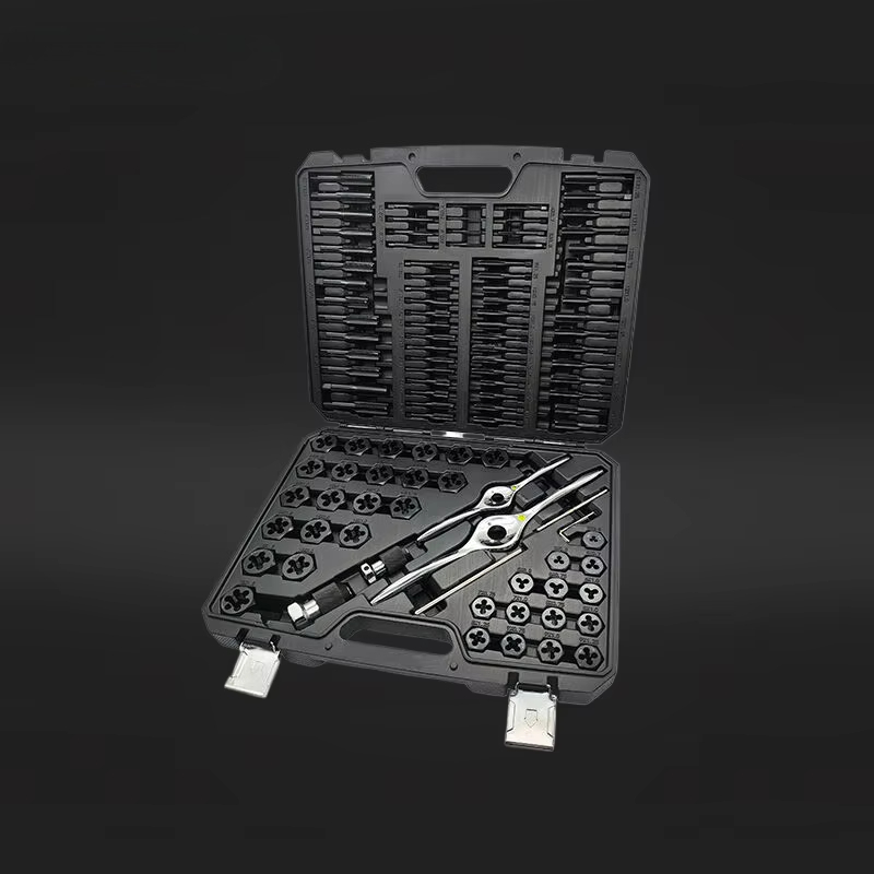 Tap Die Set - 110-teiliges professionelles metrisches Gewindebohrer- und Matrizenset,
