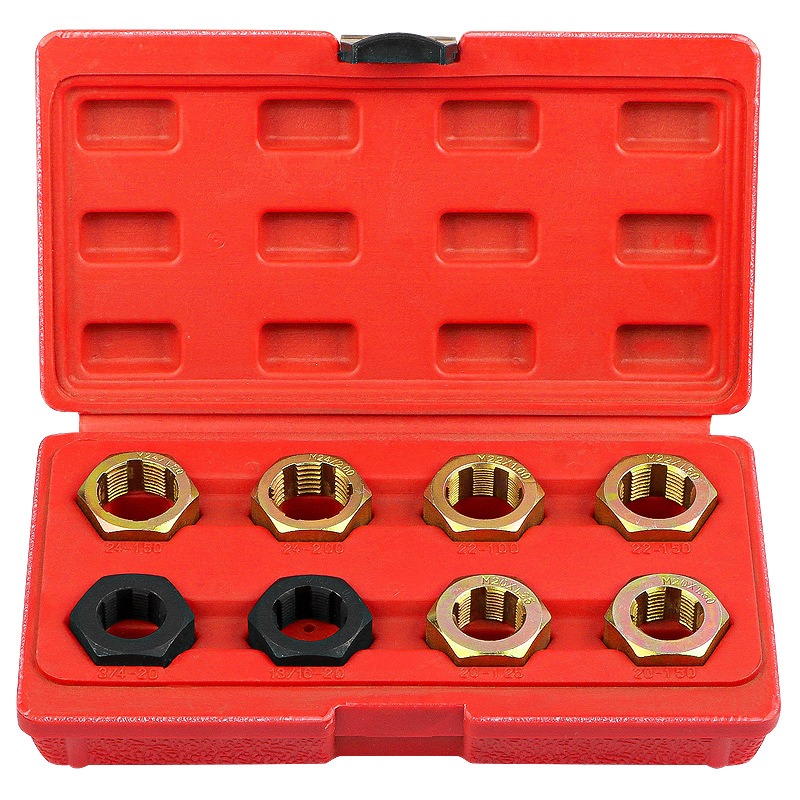 Tap Die Set - Auto-Antriebswellen-Kardangelenk-Gewindereparatur-Werkzeugsatz, metrisches und zölliges Sechskant-Gewindebohrer- und