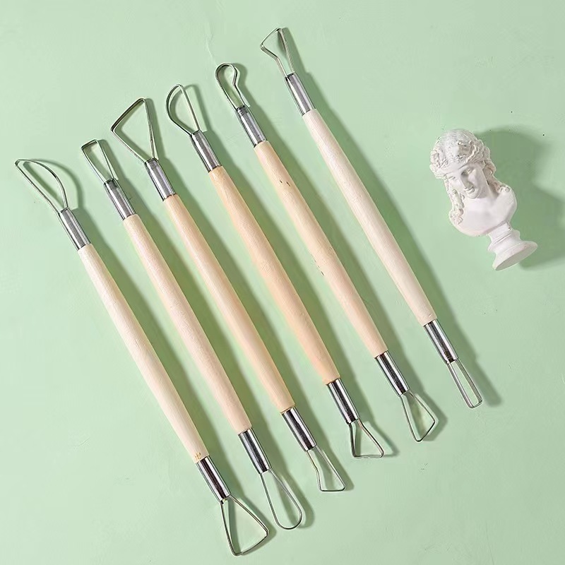 Chisel Set Wood - 6PCS holzgriff wachs keramik ton skulptur